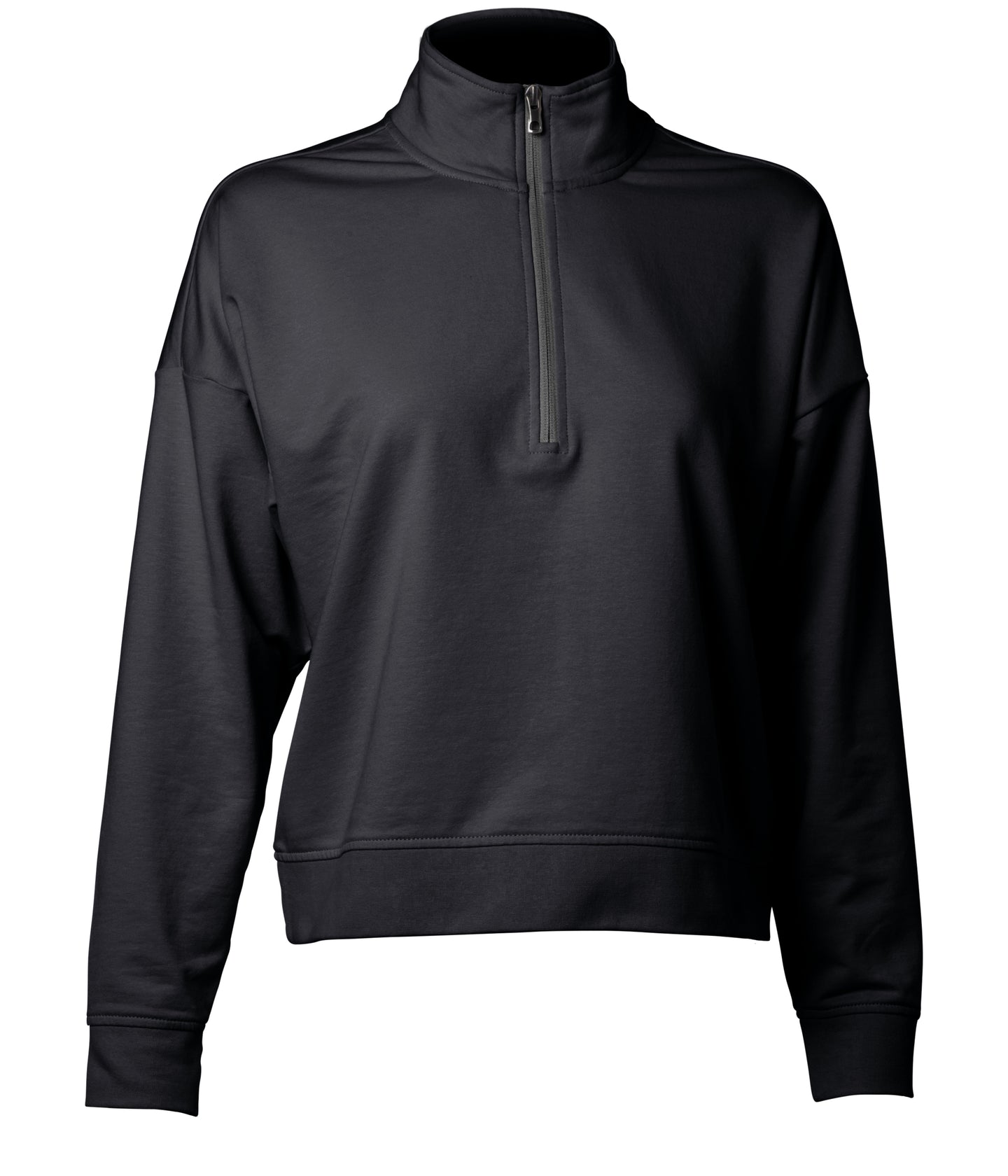 women perform quarter zip sweatshirt in black