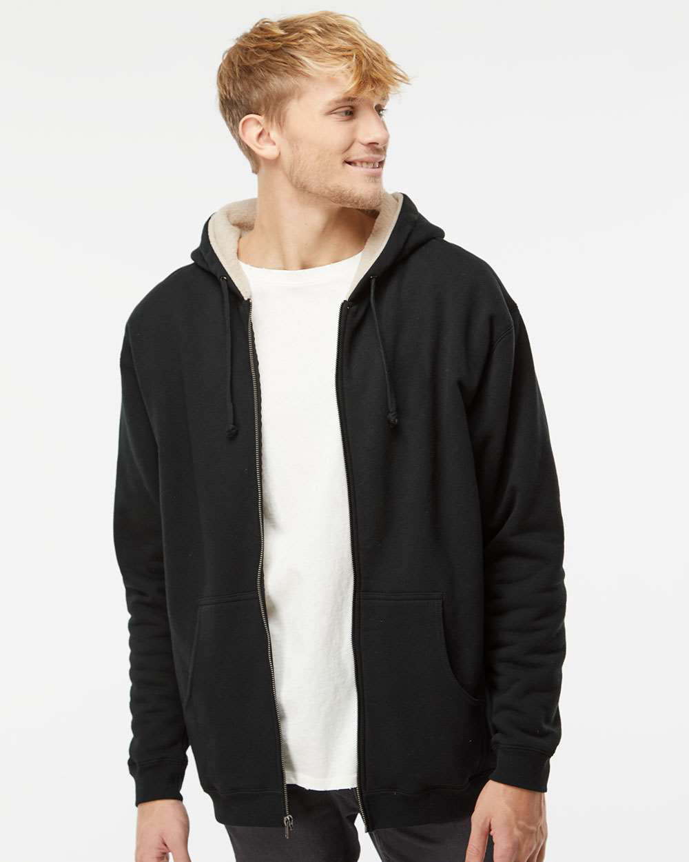 Sherpa Lined Zip Hooded Sweatshirt - Tiflee Tradex Company