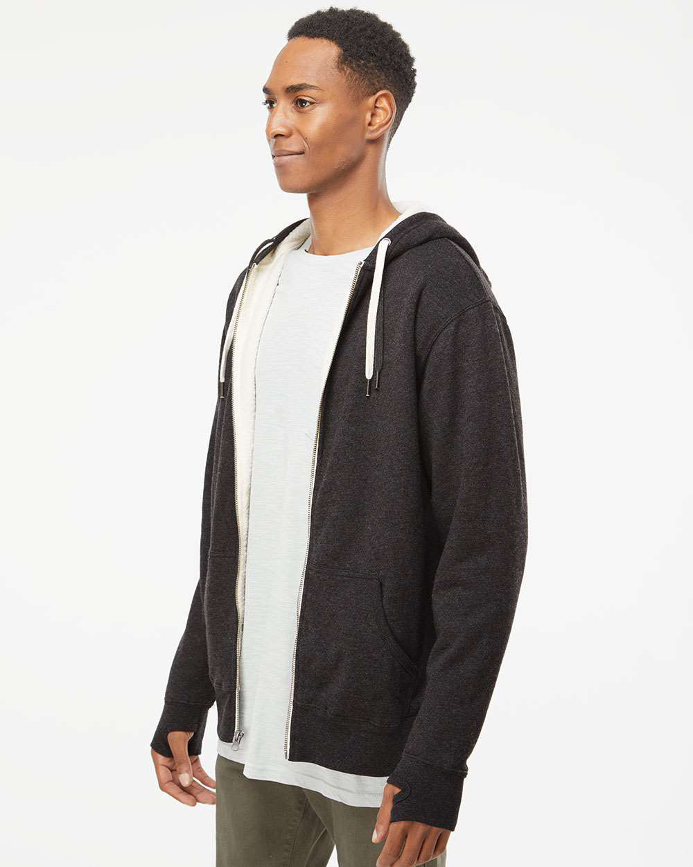 Unisex Heavyweight Sherpa Lined Zip Hood - Tiflee Tradex Company