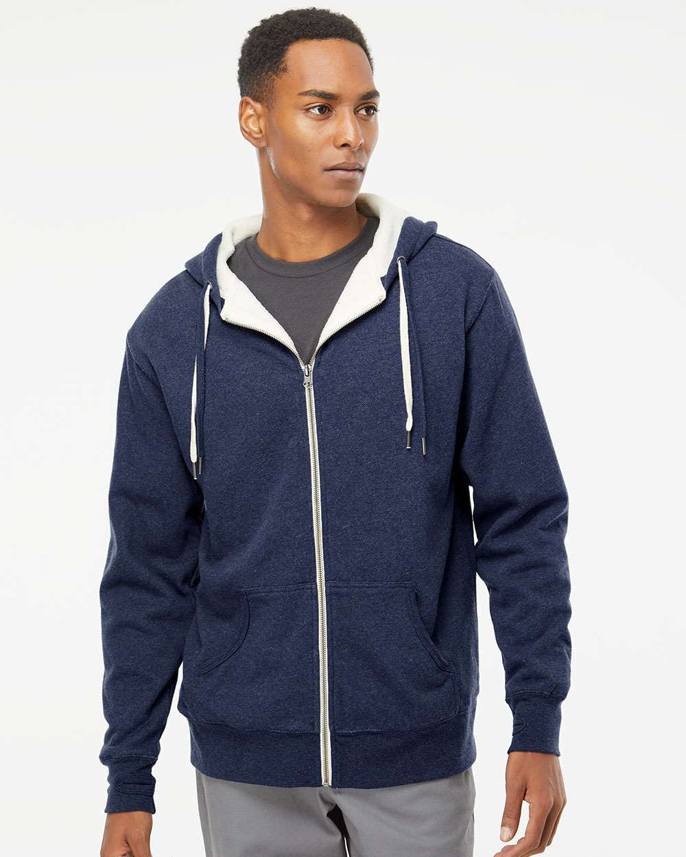 Unisex Heavyweight Sherpa Lined Zip Hood - Tiflee Tradex Company