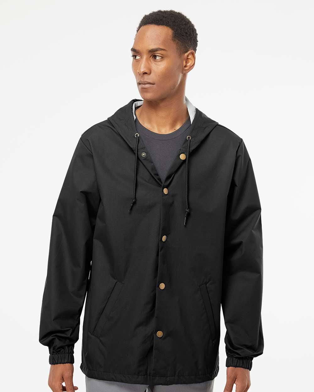Water Resistant Hooded Windbreaker Coaches Jacket - Tiflee Tradex Company