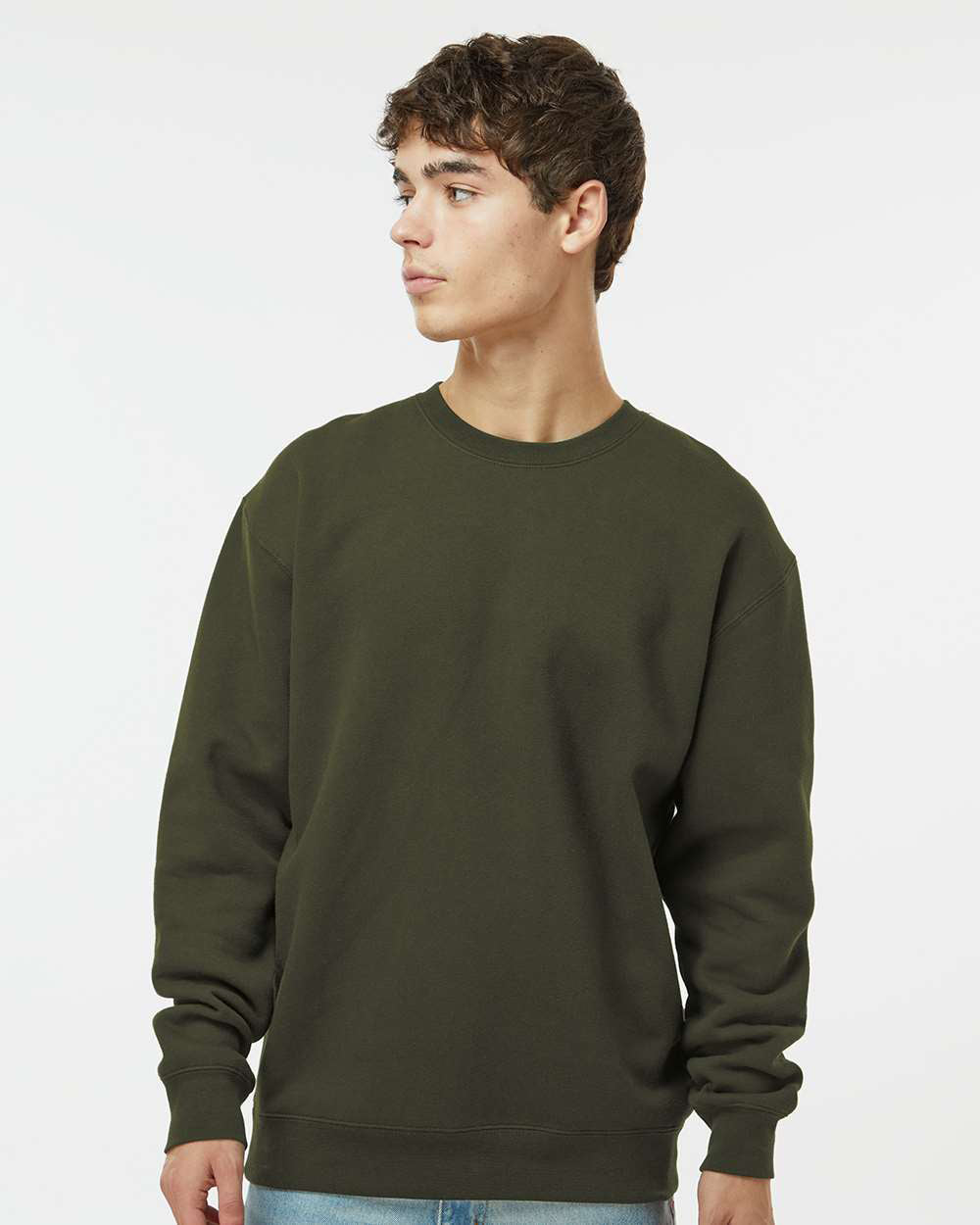 Man wearing a Army 10oz. Heavyweight Crew - Tiflee Tradex Company