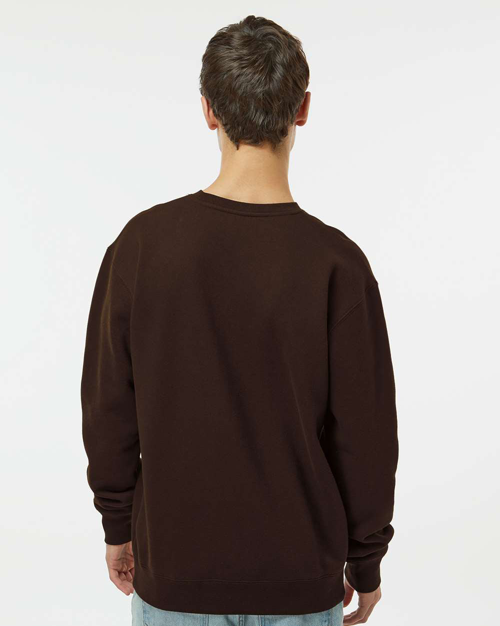 Man wearing a Brown color 10oz. Heavyweight Crew - Tiflee Tradex Company