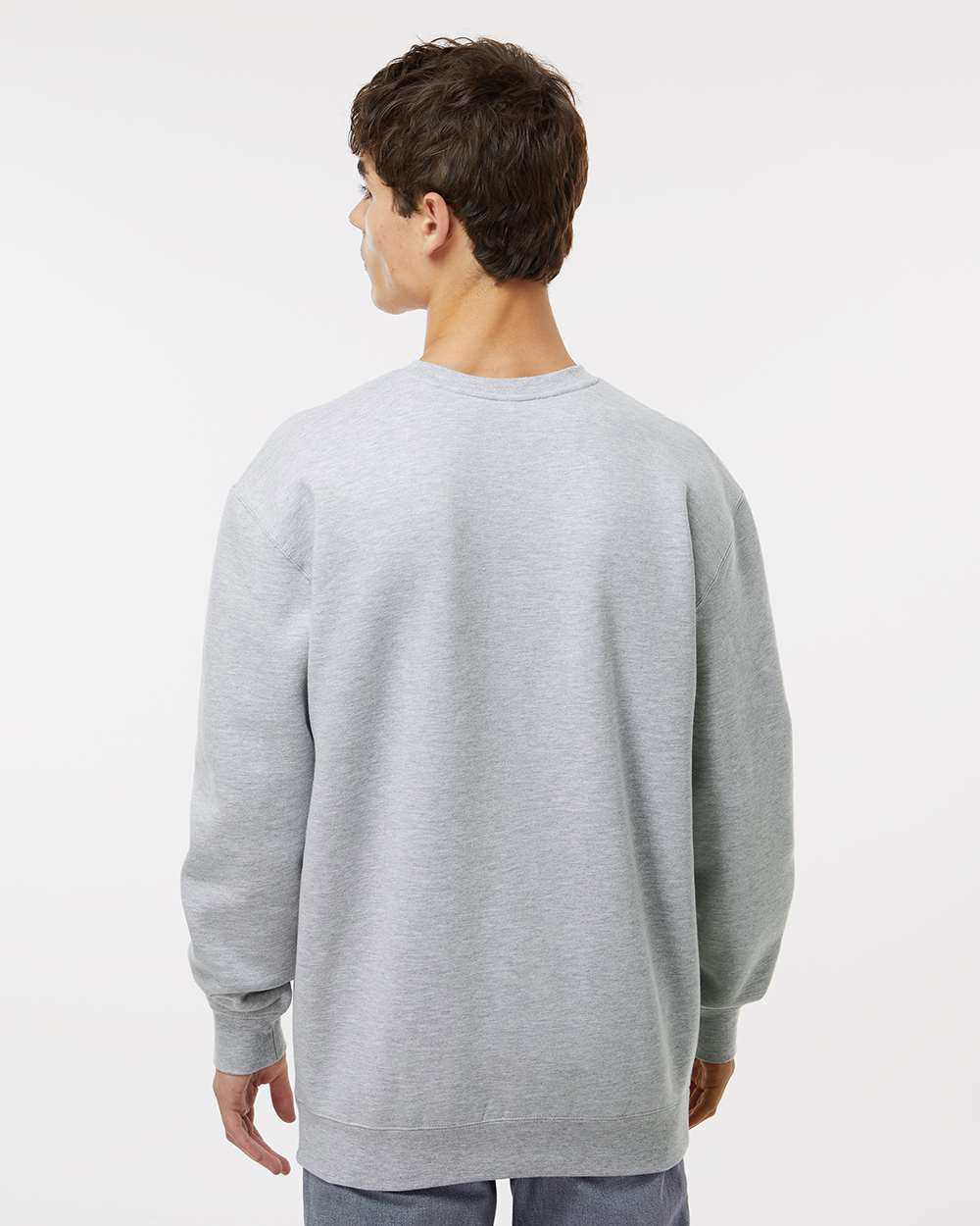 Man wearing a Grey Heather color 10oz. Heavyweight Crew - Tiflee Tradex Company