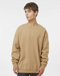 Man wearing a Sandstone color 10oz. Heavyweight Crew - Tiflee Tradex Company