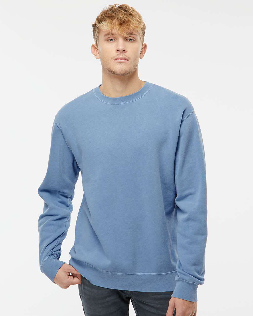 9oz. Unisex Midweight Pigment Dye Crew - Tiflee Tradex Company
