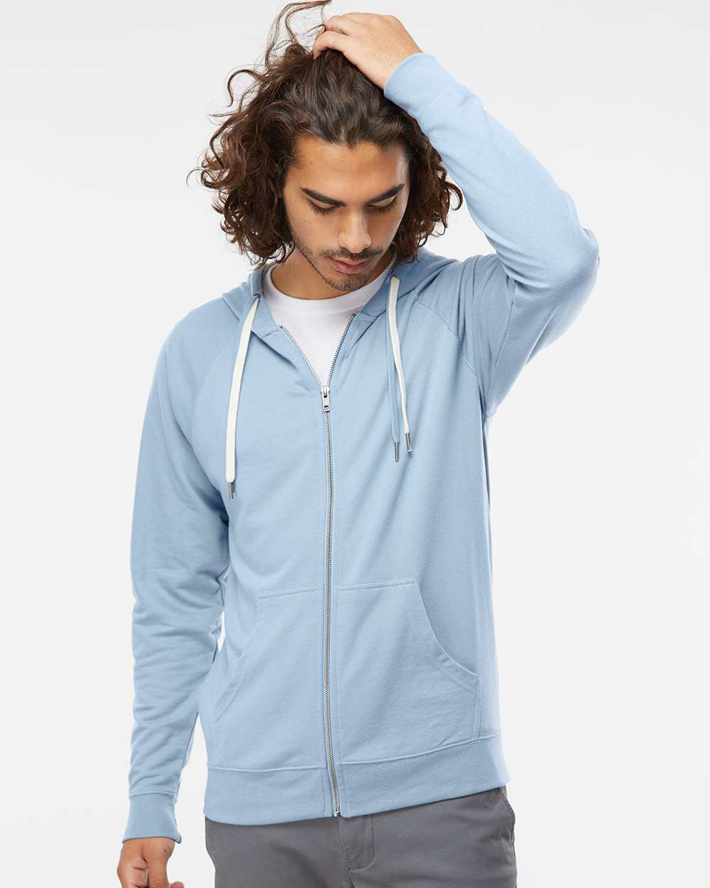 Unisex Lightweight Loopback Terry Zip Hood - Tiflee Tradex Company