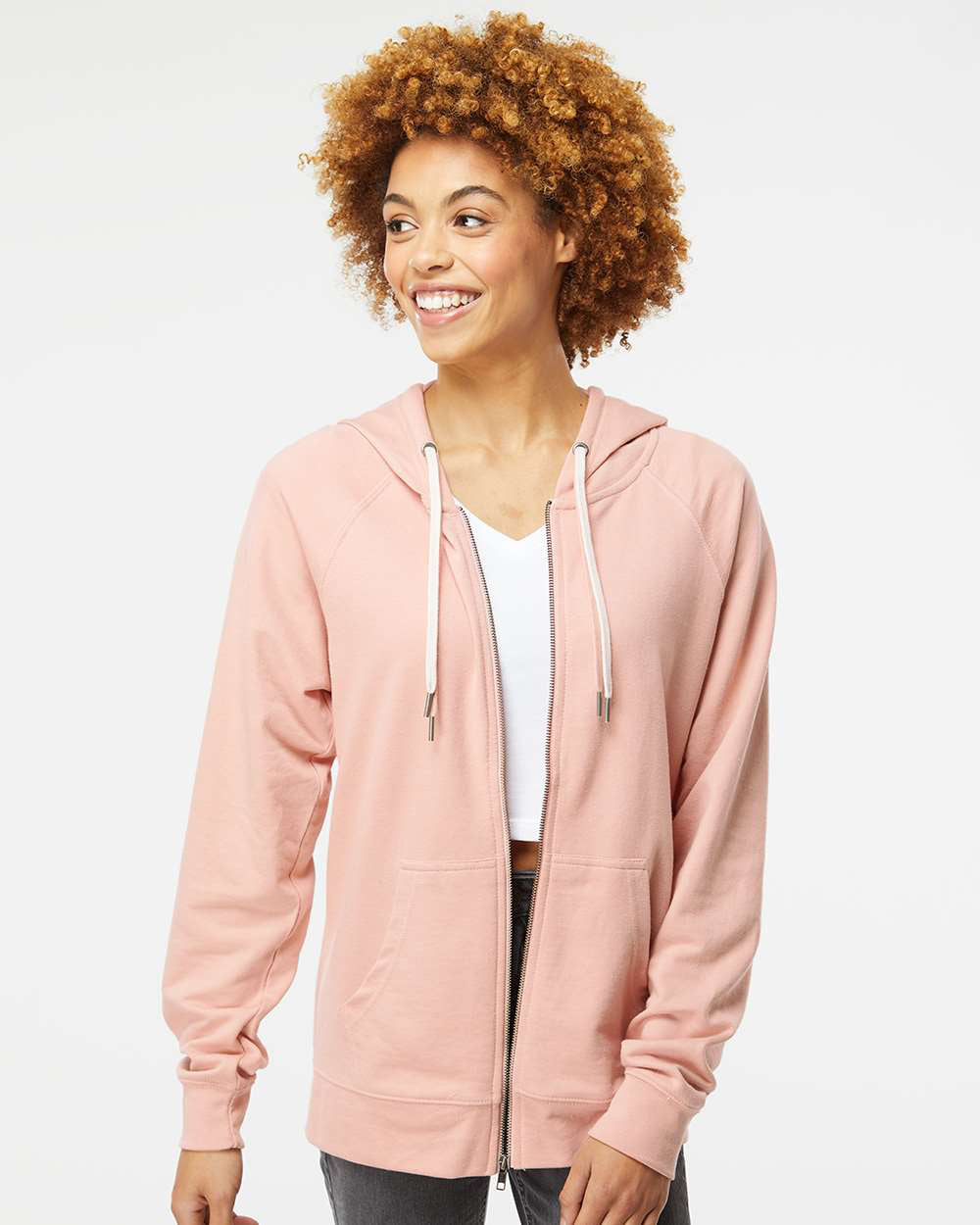 Unisex Lightweight Loopback Terry Zip Hood - Tiflee Tradex Company