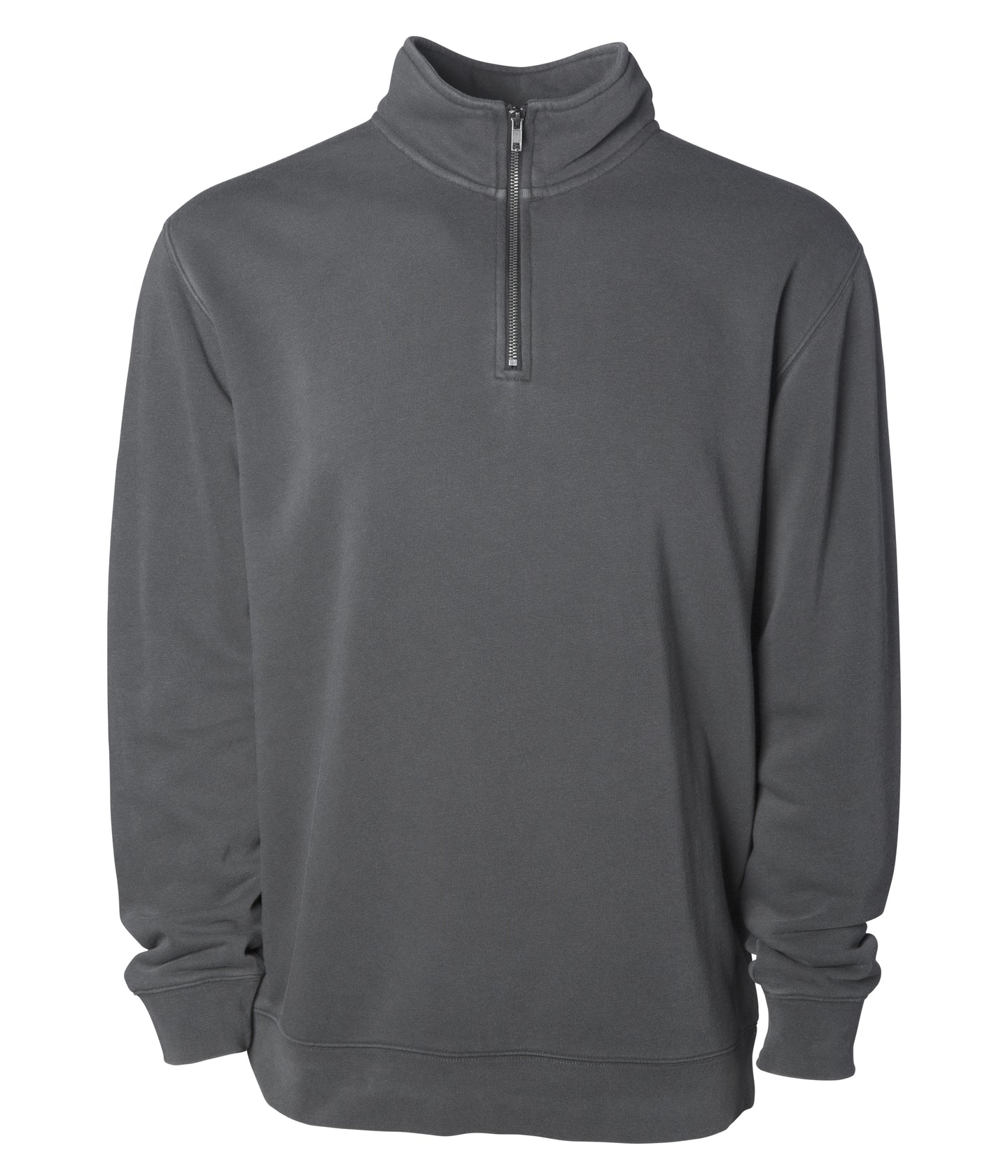pigment dye quarter zip sweatshirt in color pigment black