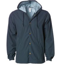 Water Resistant Hooded Windbreaker Coaches Jacket in color Classic Navy