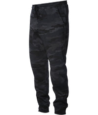 IND20PNT Men's Midweight Fleece Pant in color Black Camo quarter turn.