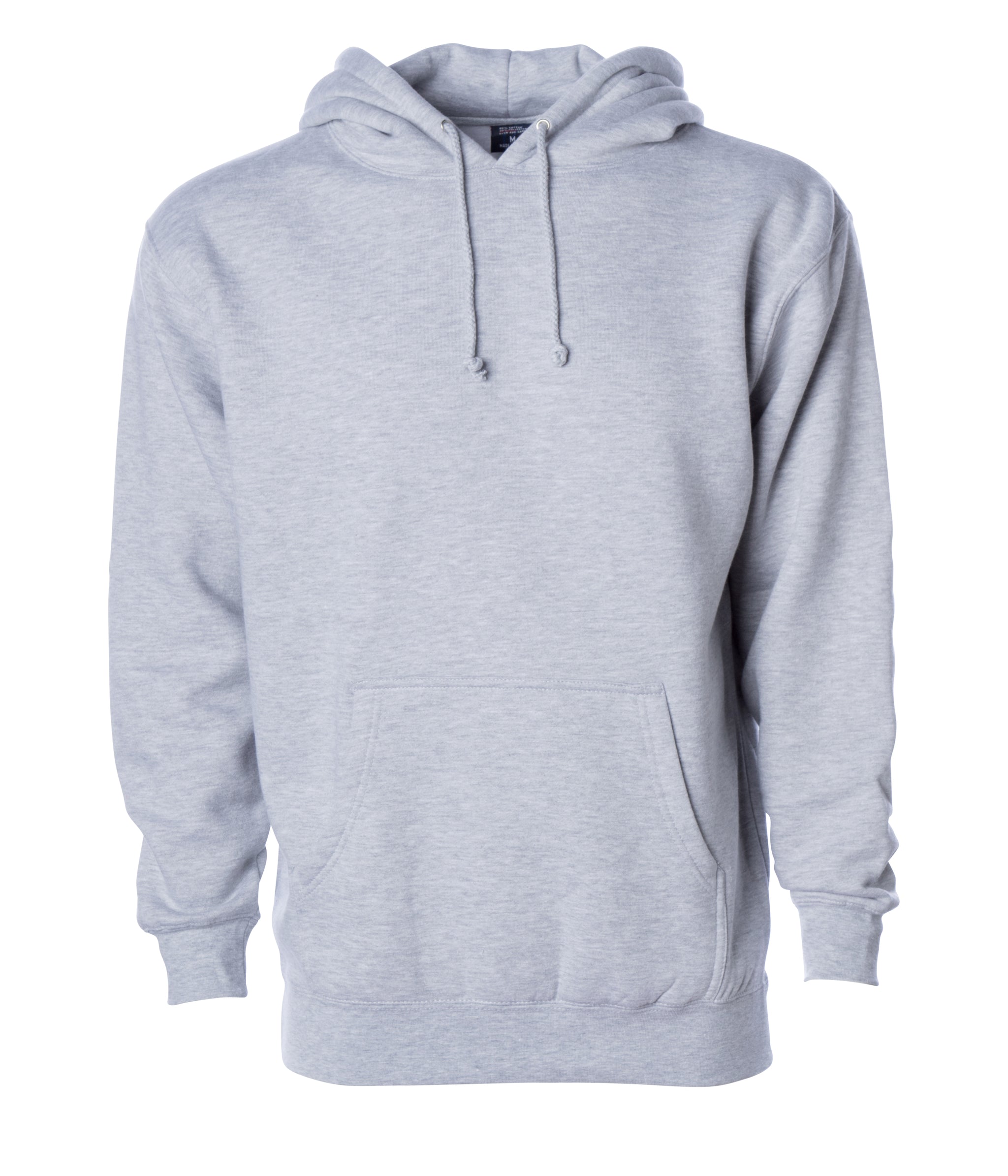 IND4000 Men's Heavyweight Hooded Pullover Sweatshirt in Grey Heather.