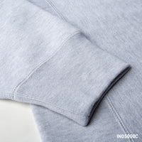 IND5000C Legend - Men's Premium 450gm Heavyweight Cross-Grain Crew Grey Heather ribbing detail.