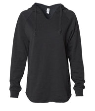 Women's California Wave Wash Hooded Pullover in color Black