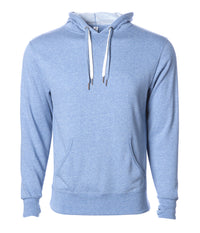Unisex Heather French Terry Hooded Pullover in color Sky Heather