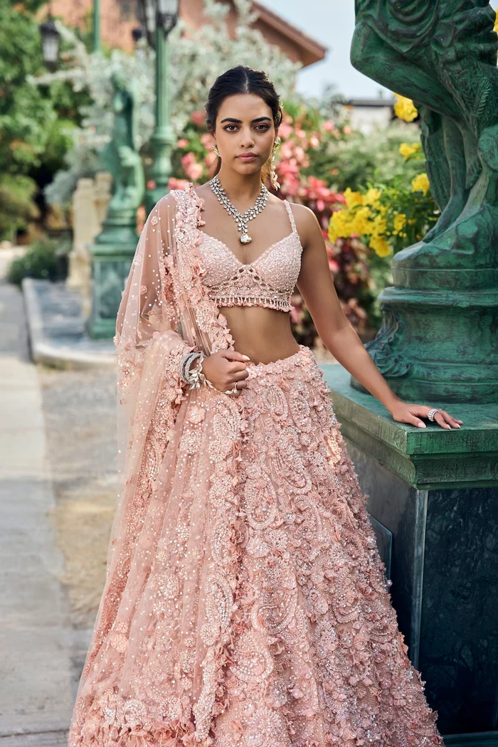Mritsa Gota Patti Silk Lehenga Set - Red