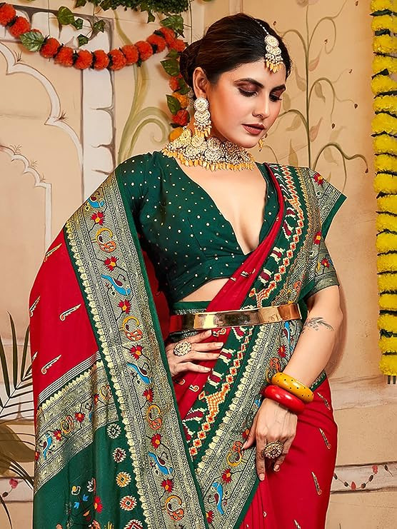 Mritsa Gota Patti Silk Lehenga Set - Red