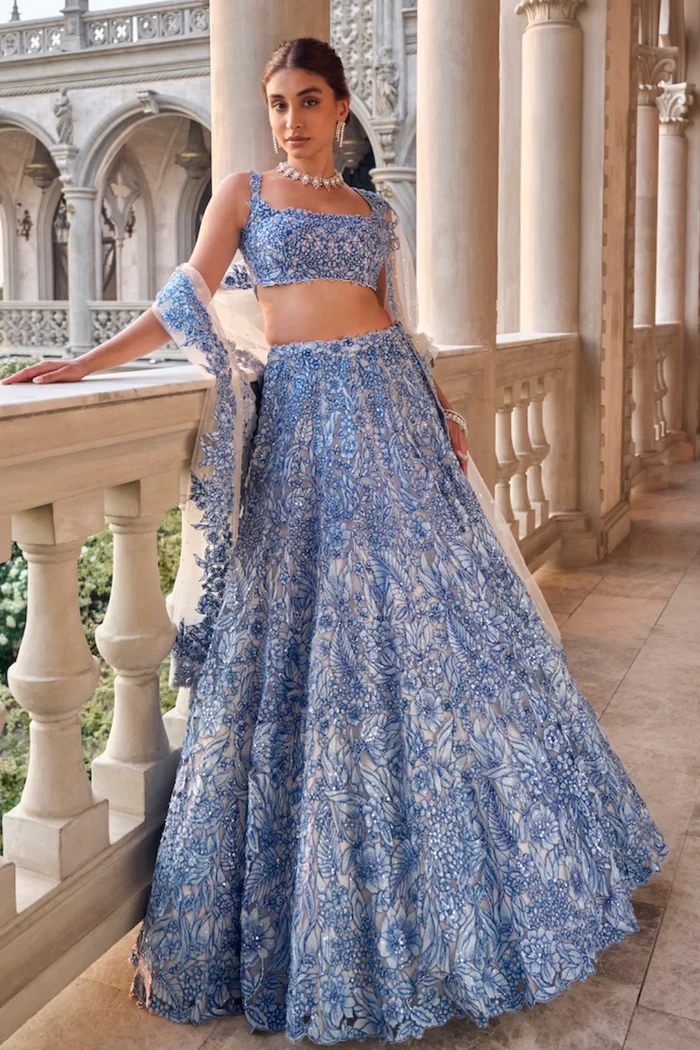 Sarasvi Gota Patti Silk Lehenga Set - Pink