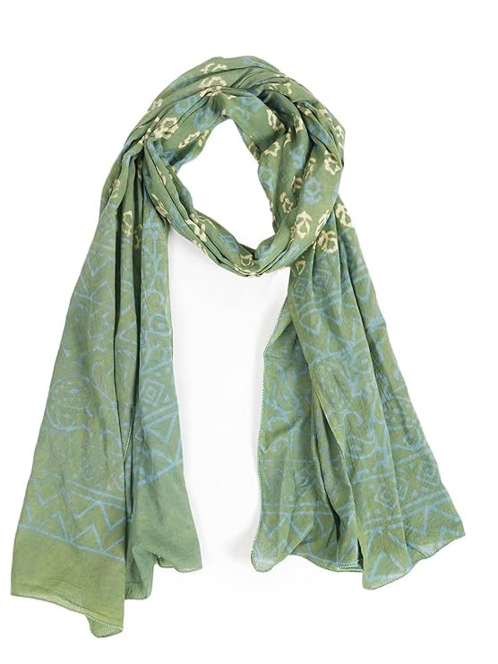 RAI SAHAB Printed Cotton Scarf for Women, Lightweight Soft Scarves Stoles for Summer & Winter