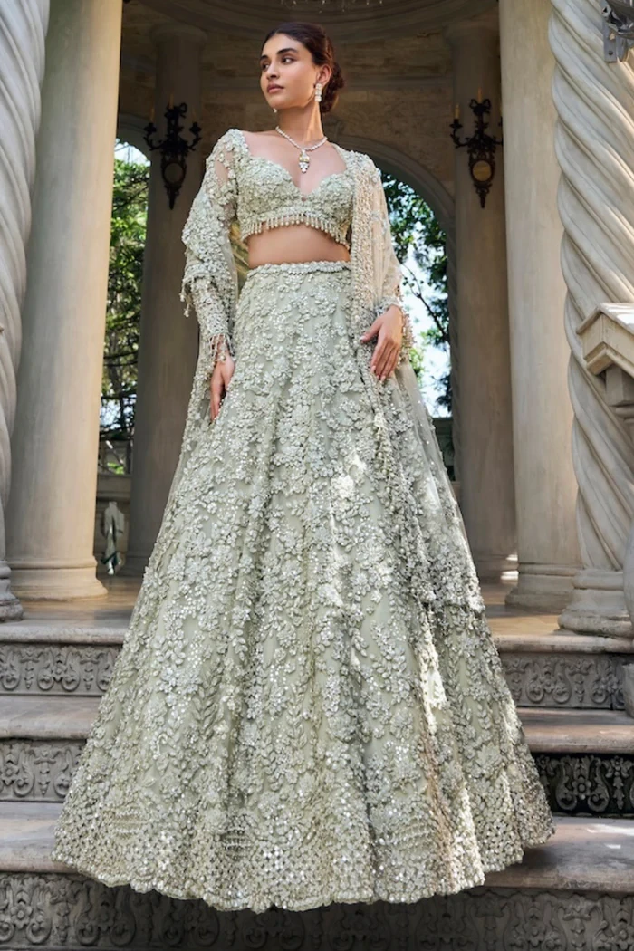 Sarasvi Gota Patti Silk Lehenga Set - Pink