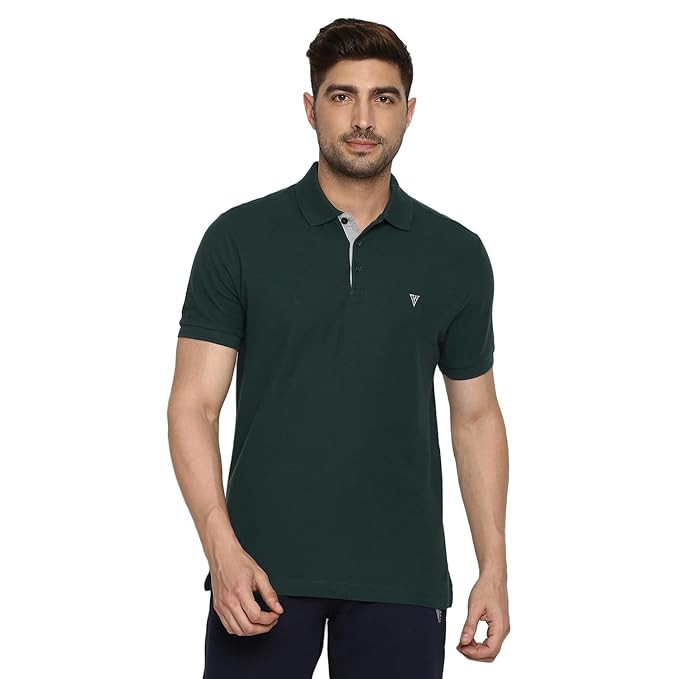 Van Heusen Men's Cotton Regular Fit Athleisure Ultra Soft Polo T-Shirt - Short Sleeve, Textured